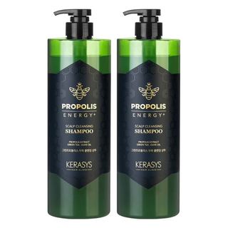 KERASYS 蜂膠活力光澤洗髮精 綠蜂膠 - 調理油水平衡 溫和洗淨頭皮 深層清潔 強健頭皮 修護蜜亮光澤 深層滋潤 柔順亮麗, 1L, 2瓶