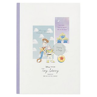 迪士尼 返校日玩具總動員 條紋筆記本 B5, 紫色, 1本