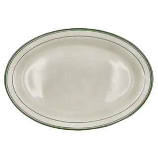 Tuxton 進口磁橢圓盤 綠邊 TGB-013, 白色, 1個