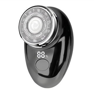 HYUNDAI 現代 超輕巧迷你電鬍刀 PHT-051 高速馬達 360°深層剃鬚 LED智能顯屏 IP67級防水 TYPE-C快速充電, 黑色, 1盒