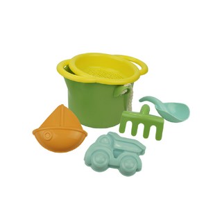 VIKINGTOYS 夏日沙灘玩沙工具組 可愛車車 Set 瑞典品牌 原裝進口 專為幼童設計 安全玩具, 莫蘭迪色系, 1組