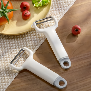 U-mop 一削到底削皮刀 不鏽鋼 塑膠材質, 白色, 2個