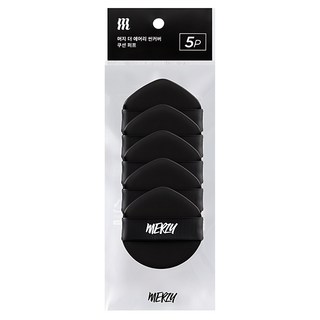 MERZY 氣墊粉撲, 握感舒適 輕鬆打造完美底妝 寬大水滴狀 適合大面積上妝 5入, 黑色, 1包
