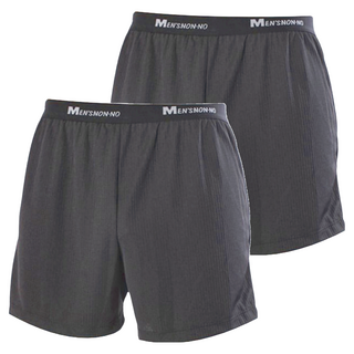 non-no 儂儂 吸濕排汗格子平口褲, 穿著乾爽舒適 抗菌防臭 耐穿耐洗2件, XL, 黑