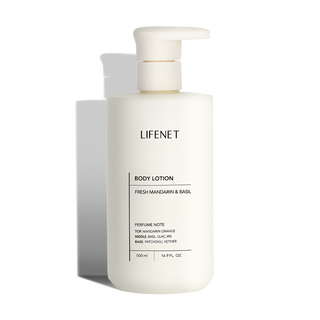 LIFENET 清爽柑橘&羅勒 香氛身體乳液，含杏仁&稻米萃取物, 500ml, 1瓶