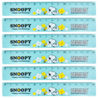 收納王妃 SNOOPY 小日子15公分溝引尺, 藍色, 6個