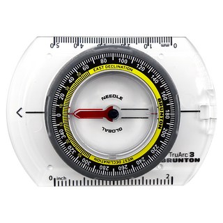 BRUNTON TruArcTM 3 Compass 指北針, 免工具磁偏角調整, 英寸/毫米比例, F-TRUARC3, 1個
