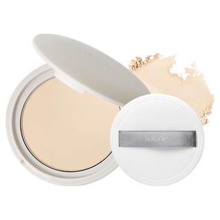 Solone 台灣公司貨 雪紗柔霧嫩粉餅 7.8g SPF50★★★★, 15 Light 白皙, 1個