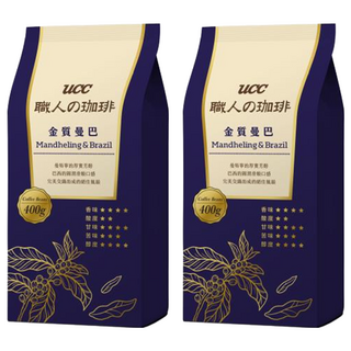 ucc 職人的珈琲 金質曼巴咖啡豆, 咖啡豆(無研磨), 400g, 2包