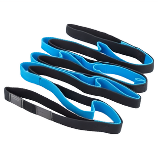 捷華 12節瑜珈伸展帶 附門扣 藍色, 270 x 3.7cm, 1條