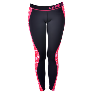 LEADER X 女款colorFit運動壓縮緊身褲 COOL-SURFACE 涼感面料 吸汗速乾, S, 桃紅迷彩