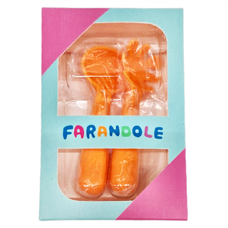 FARANDOLE 法紅荳 嬰幼兒聰明學習餐具組, 小湯匙X1 + 小矮叉X1, 11.5 x 4.5 x 1.9cm, 橘色, 1組