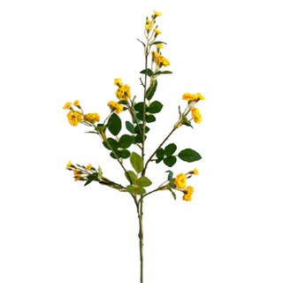 KUIBAO 快豹生活 小薔薇仿真花 長度75cm, 清新黃, 6件