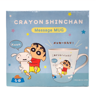 T'S FACTORY 蠟筆小新 Message MUG 陶瓷馬克杯 - 約220ml, 藍色, 1個