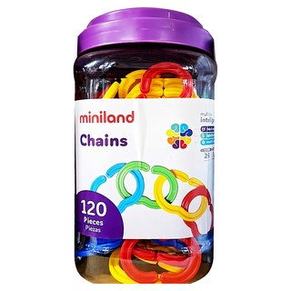 miniland 幼兒扣扣環 Set 附22張遊戲卡, Multicolor, 120入