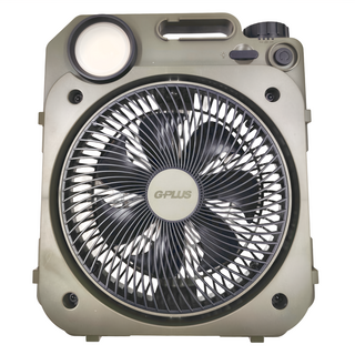 GPLUS 拓勤 LED照明露營風扇, BF-D002, 軍綠色