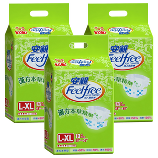 安親 FeelFree 漢方草本成人紙尿褲 13片, L~XL(腰圍38~58吋), 3包