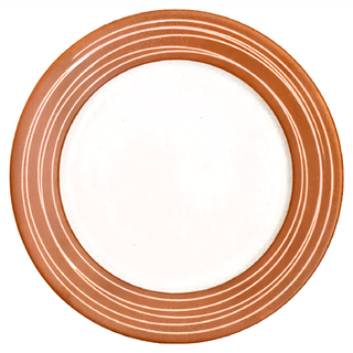 珊瑚朱線 皿 - 日本製 瓷器餐盤, 珊瑚朱線 + 白色, 1個
