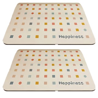 矽藻泥吸水桌墊 瀝水墊 2入組, 40 x 30cm, 8.繽紛幾何, 1組