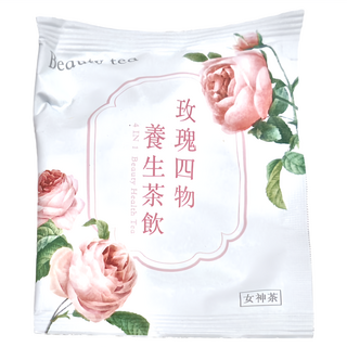 女神殿 玫瑰四物美妍茶，4 in 1 養生茶飲，獨立包裝，可見材料，茶香清甜, 6g, 12包, 1盒