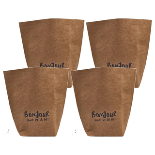 SHIMOYAMA 日式多功能可水洗牛皮紙袋 L (15 x 15 x 28cm, 牛皮紙色, 4個