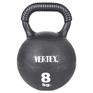 VERTEX Kettlebell 橡膠安全迷你壺鈴2.0 橡膠包覆不生鏽, 黑色, 8kg, 1個