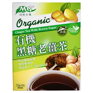 茂格生機 有機黑糖老薑茶, 15g, 10包, 1盒