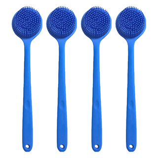 FIFIOO 杏屋家居 矽膠洗澡洗背刷 輕量款, 天藍色, 1支, 4支