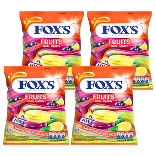 FOX'S 檸檬黑醋栗風味糖 水晶透明水果糖, 125g, 4袋