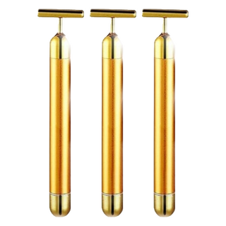 UNICAT 變臉貓 24K美肌導入儀 每分鐘6000次震動 T型按摩頭, 3支, 黃金