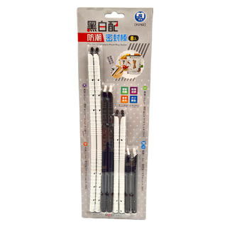 名仕 黑白配 防潮密封棒8件組 PJ762 大28.5cm 2支 + 中 22.5cm 2支 + 小 18.5cm 2支 + 特小 11.5cm 2支, 黑色 + 白色, 1組