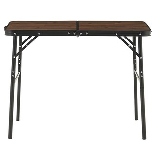 LOGOS 仿枕木紋折合桌 高度可2段調整, 棕色
