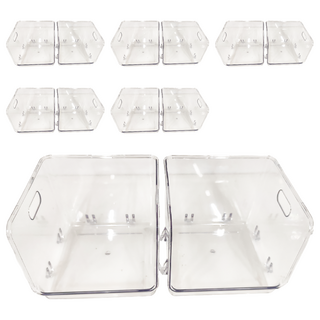 沐慕家居 雙層桌上收納盒 小 19X14X13cm, 透明, 6個