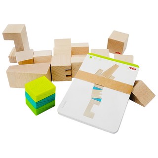 HABA 平衡積木套裝 29件 3D傾斜塔, 東倒西歪 木頭色, 1盒