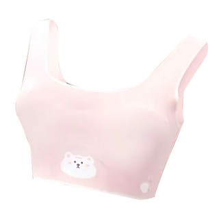 GIAT零感呵護彈力無痕少女胸衣 櫻粉熊 XL 親膚舒適 透氣內著, 1件