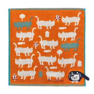 Kusuguru Japan 日本眼鏡貓Matilda-san系列剪影款絨毛刺繡提花手帕