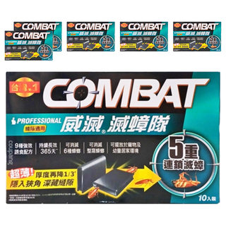 COMBAT 威滅滅蟑隊 超薄扁平縫隙設計 5重連鎖滅蟑 10入裝, 10g, 6盒