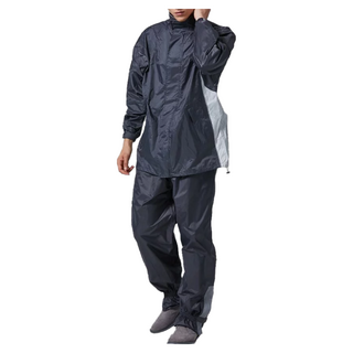 DongShen 東伸 都會騎士兩件式雨衣, 輕量型防風防水, 3M反光飾條, 可拆式雨帽, 3XL, 灰色