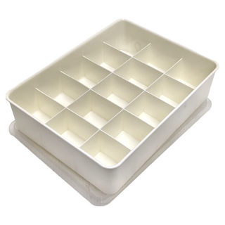 品屋 內衣分格收納盒 15格 白色, 1個, 30 x 23 x 8.5cm