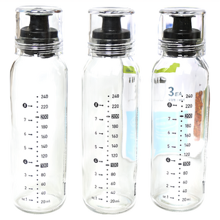 Glasslock 玻璃油瓶 黑色, 240ml, 3瓶