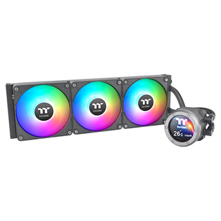 thermaltake 曜越 TH420 V2 Ultra ARGB Sync 主機板連動 2.1吋液晶冷頭, CL-W386-PL14SW-A, 黑色, 1個
