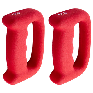 SC優選 戈洛夫金手握D型拳擊跳操啞鈴 1KG 弧形凹槽手柄 防滑, 2組