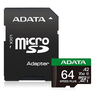 ADATA 威剛 Speed Plus microSDXC UHS-I U3 A2 V30 記憶卡 附轉卡, 1個, 64GB