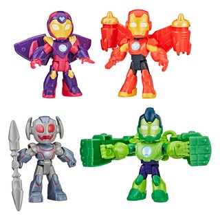 Hasbro 孩之寶 MARVEL 漫威 鋼鐵人與他的裝甲朋友 裝甲人物4件組, 多色, 1盒