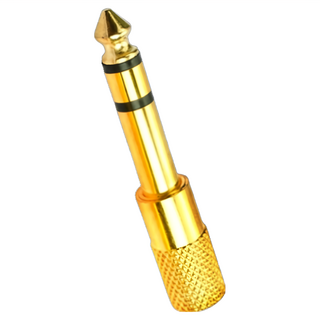 Neon 台灣霓虹 6.5mm公轉3.5mm母金色音源轉接頭, 無氧銅材質, 即插即用, 高保真音質, 1個, ZA65M35F