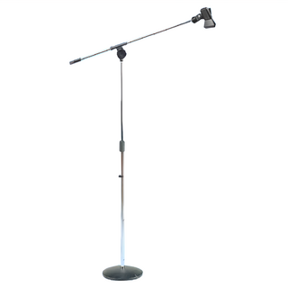 YHY 永鴻億 直斜兩用型高級麥克風架+夾頭+圓形底座 電鍍鉻色 MK-132 台灣製造, 1組