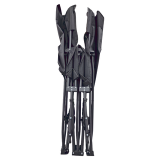 STYLE 格調 10腳款摺疊行軍床 摺疊躺椅強化牛津布/加粗鋼管, 190cm, 黑色