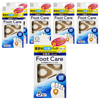 KOKUBO 小久保足部軟墊足底水泡保護墊水滴形5片 舒適減壓抗菌足部護理, 155 x 74 x 10mm, 6包