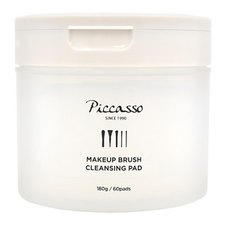 Piccasso 畢卡索 化妝刷清潔棉片 60片 180g, 1盒, 白色