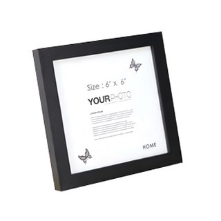 iINDOORS 北歐簡約實木相框, 2CM厚框, 實木製作, 進口無節松木相框, 17.6 x 17.6cm, 黑色, 1件